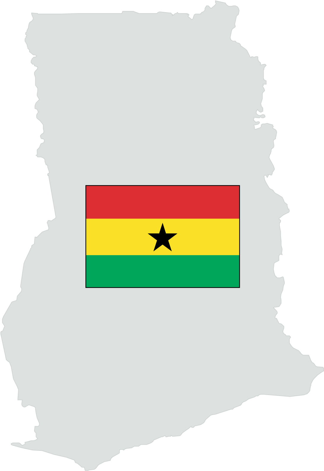 Ghana Mapand Flag PNG Image