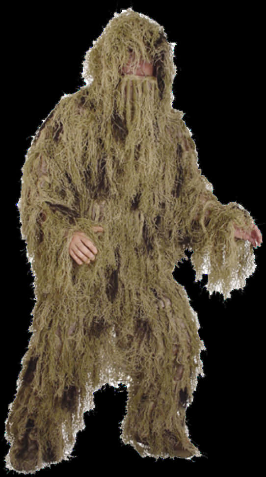 Ghillie Suit Camouflage Costume PNG Image