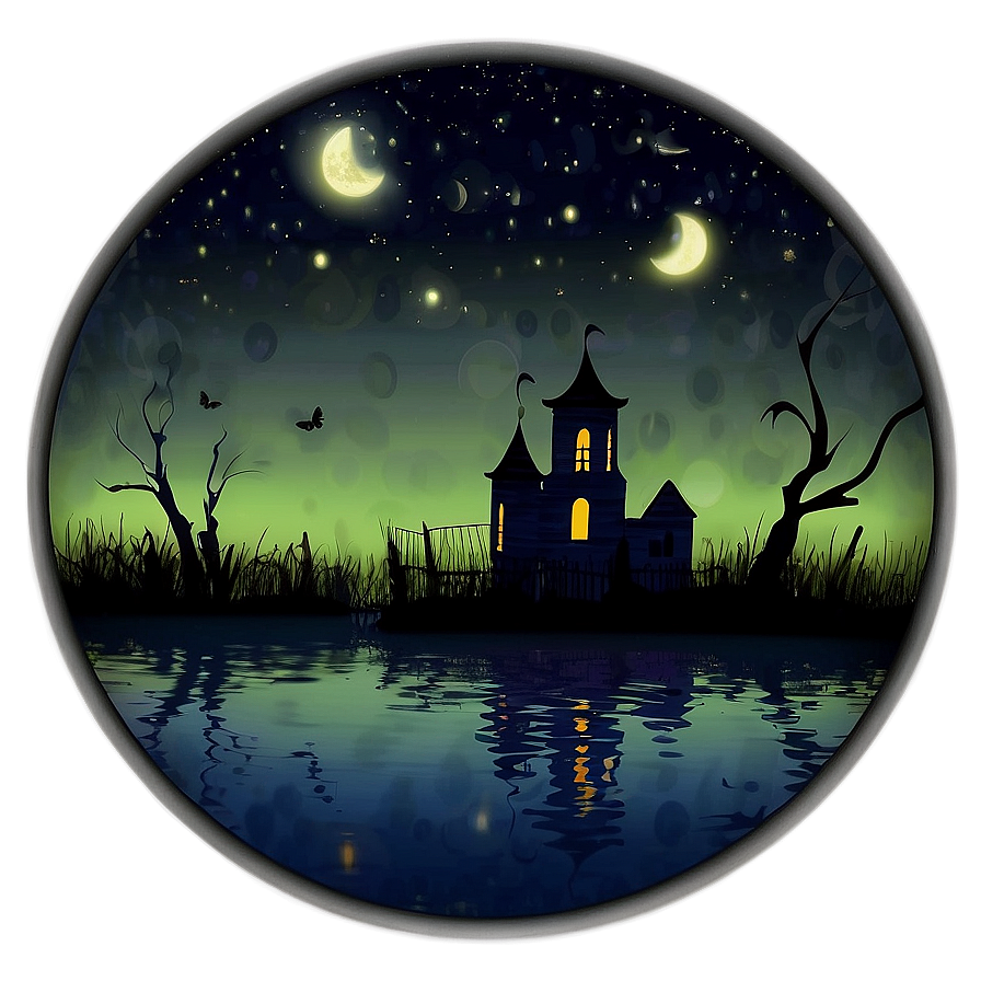 Ghostly Night Background Png Hwv95 PNG Image