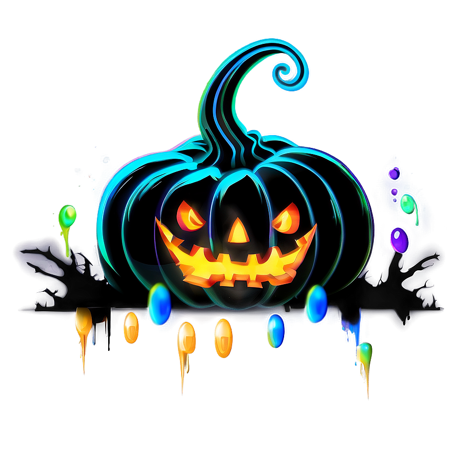 Ghostly Pumpkin Scene Png Yqd39 PNG Image