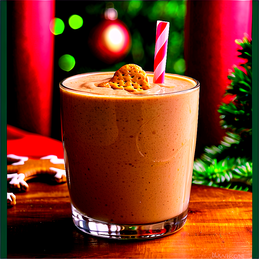 Gingerbread Holiday Smoothie Png 05212024 PNG Image