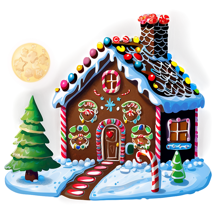 Gingerbread House Night Png 63 PNG Image