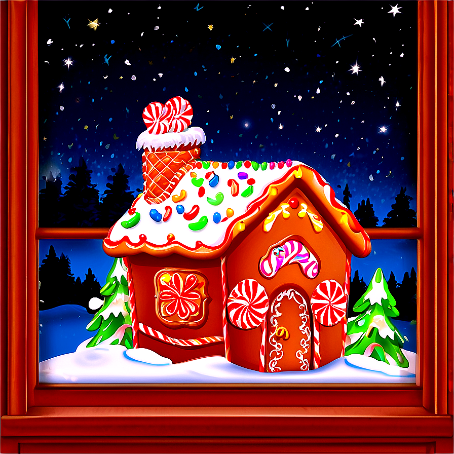 Gingerbread House Window Png Eog75 PNG Image