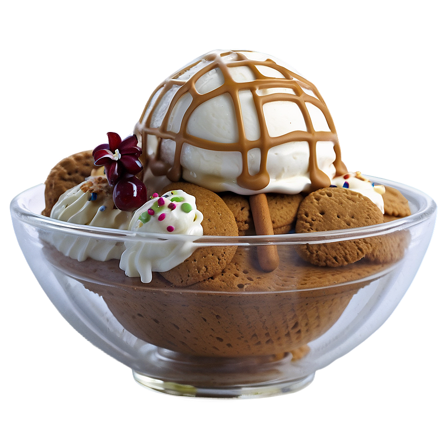 Gingerbread Ice Cream Sundae Png Vsp PNG Image