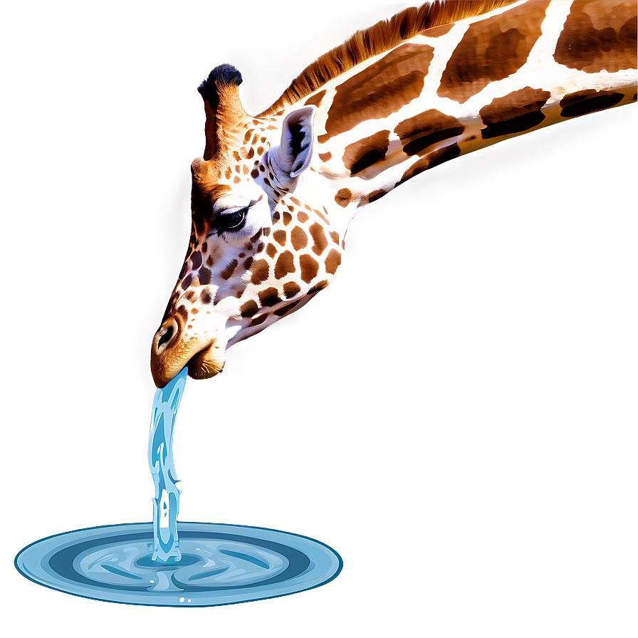 Giraffe Drinking Water Png Jnb14 PNG Image