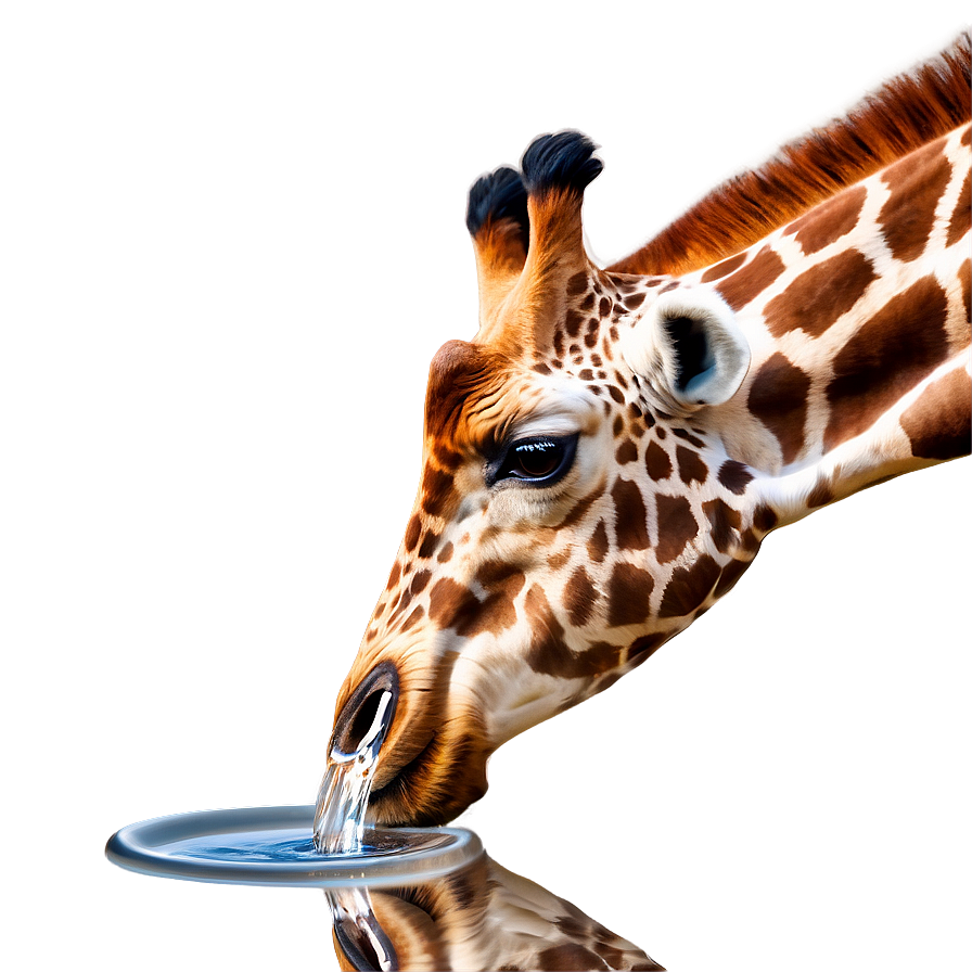 Giraffe Drinking Water Png Lcs43 PNG Image