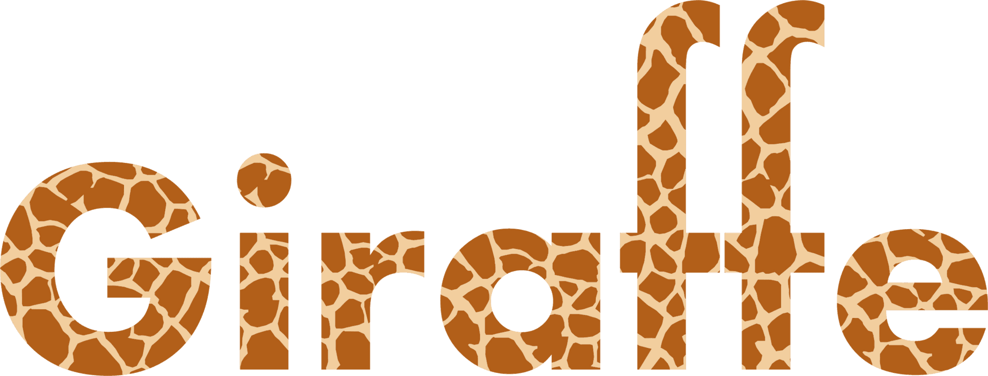 Giraffe Pattern Text Logo PNG Image