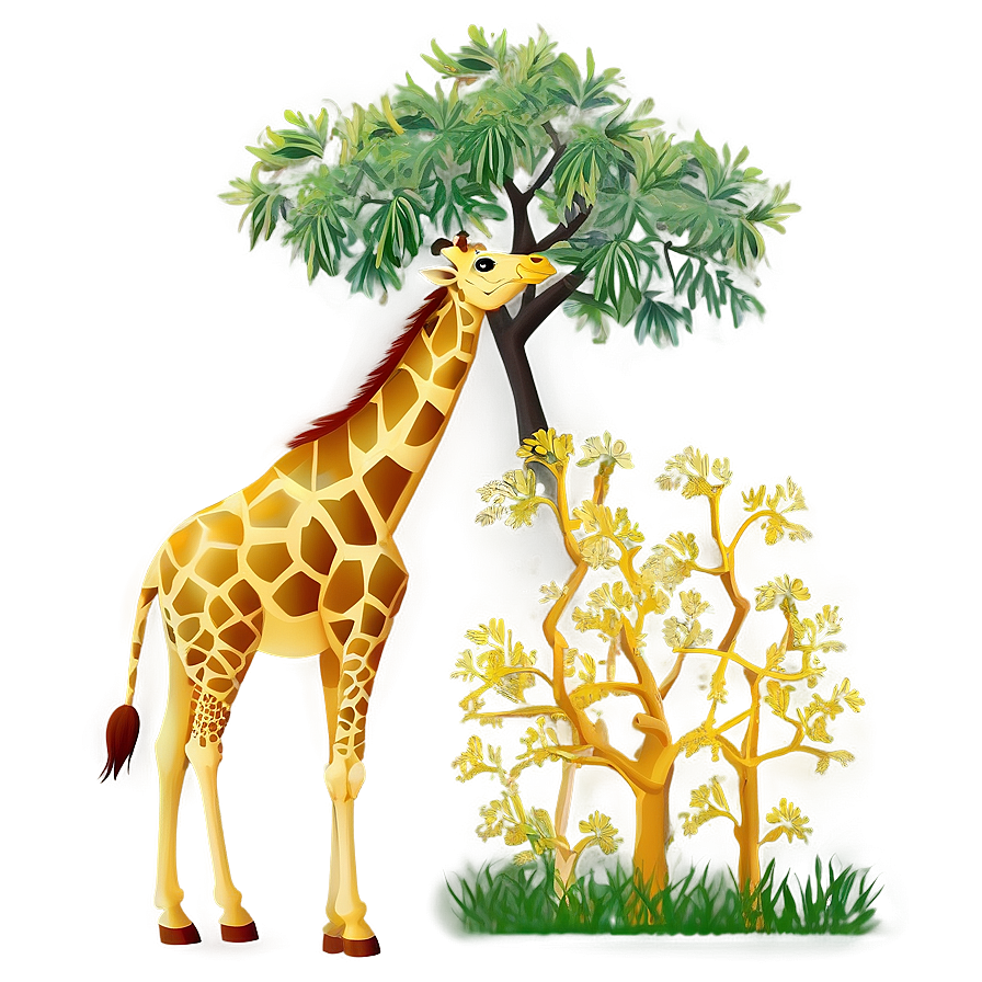 Giraffe Under Acacia Tree Png Nwe91 PNG Image