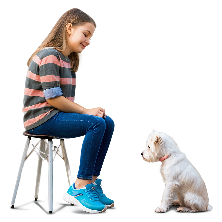 Girl And Dog Png Cdu PNG Image