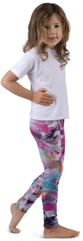 Girl Colorful Leggings Posing PNG Image