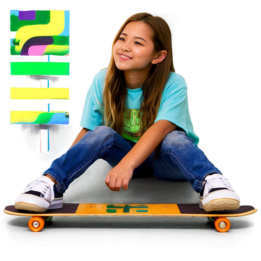 Girl On Skateboard Png 05032024 PNG Image