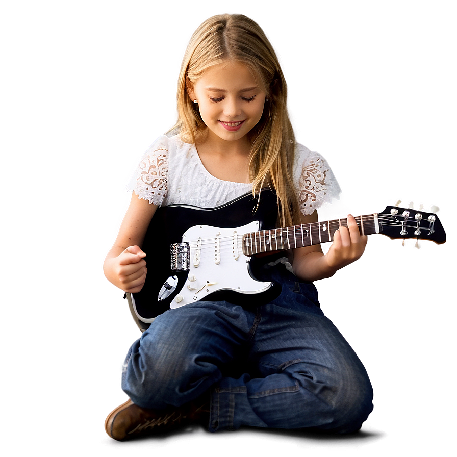 Girl Playing Guitar Png 05032024 PNG Image