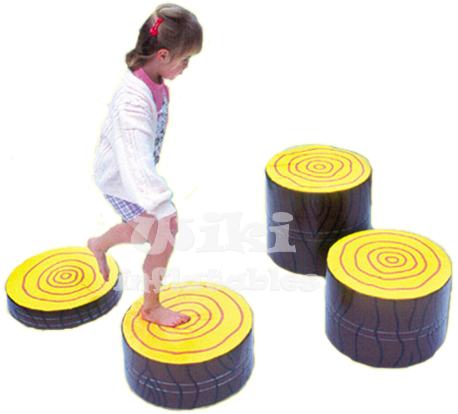 Girl Playingon Step Stones PNG Image