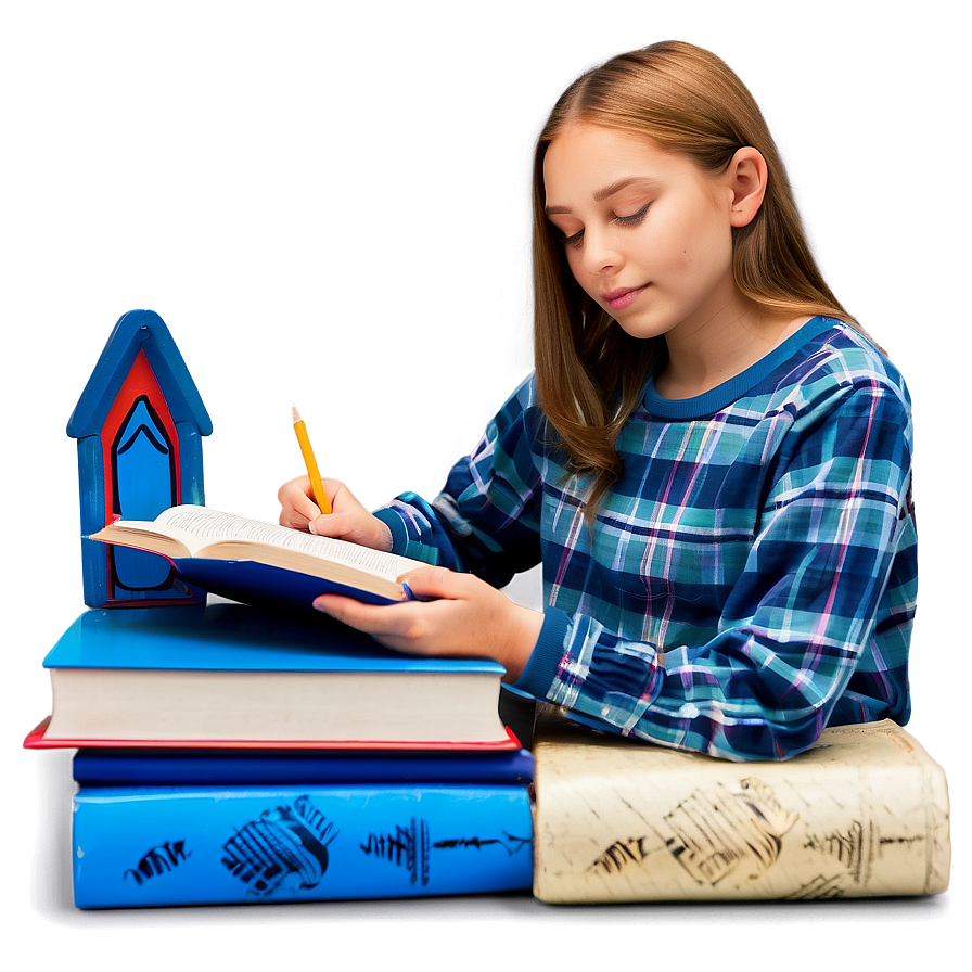 Girl Reading Book Png 75 PNG Image