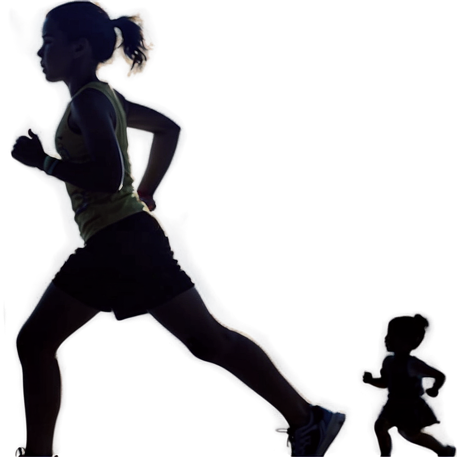 Girl Running Silhouette Png Hjl60 PNG Image