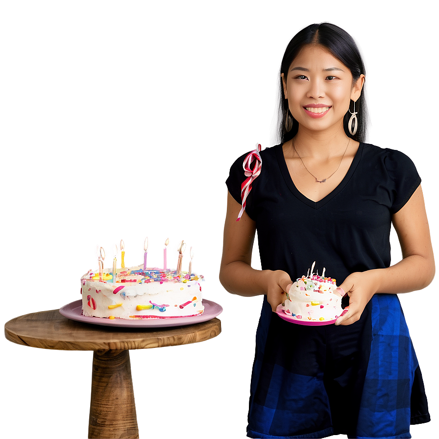 Girl With Cake Png Qhg PNG Image