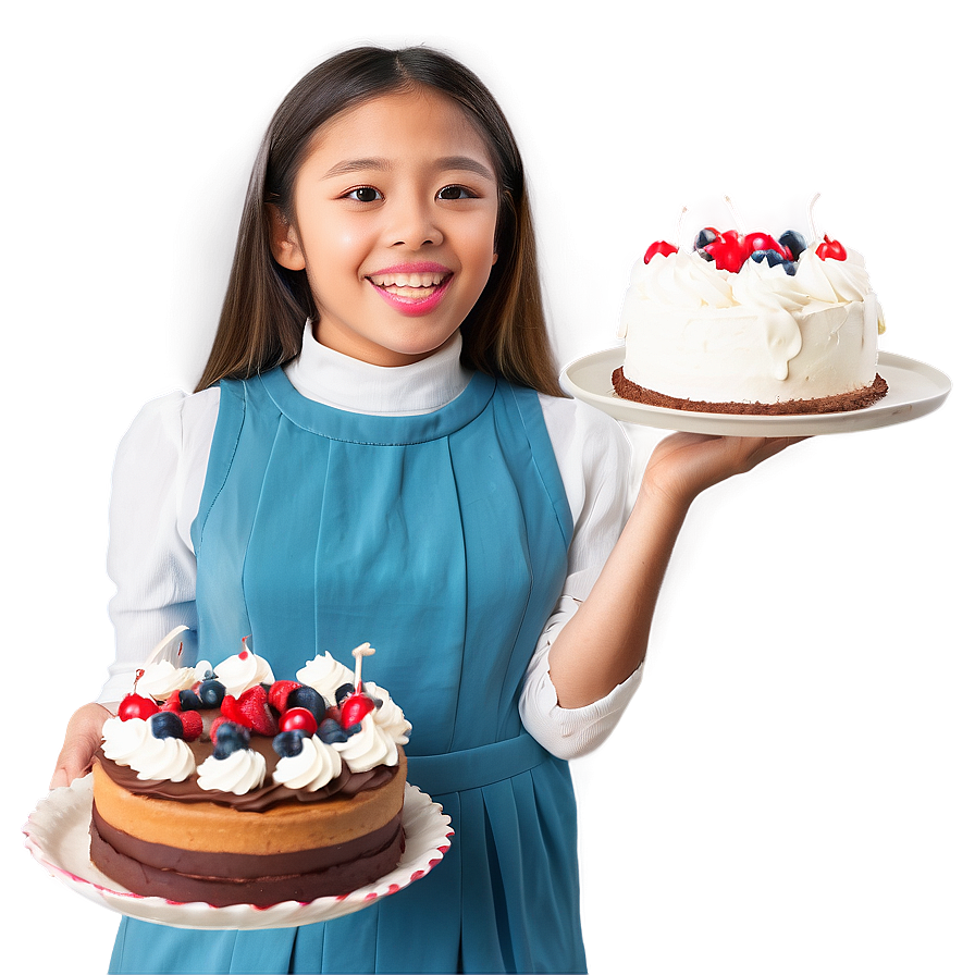 Girl With Cake Png Qoo75 PNG Image