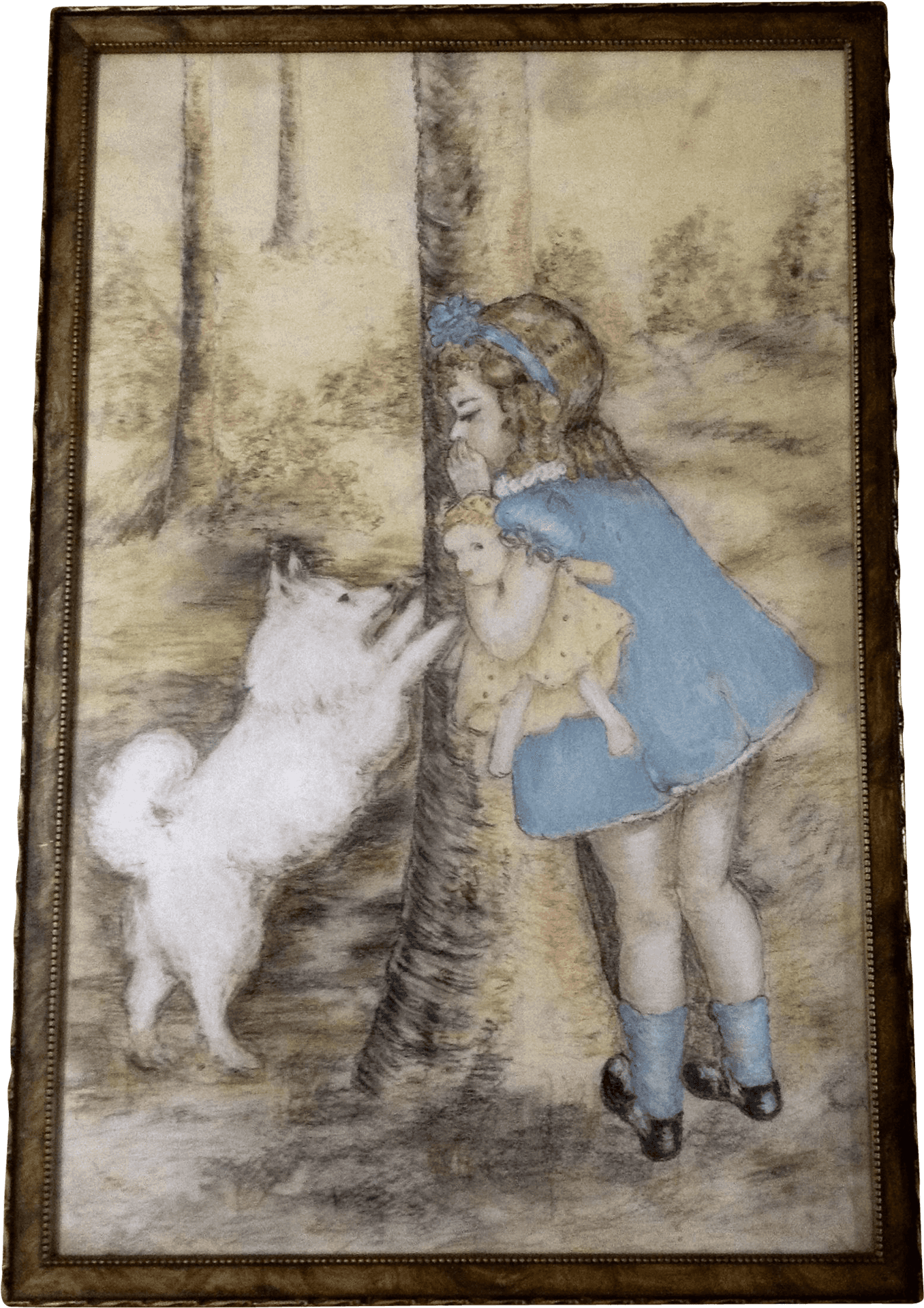 Girland Samoyedin Forest Artwork PNG Image