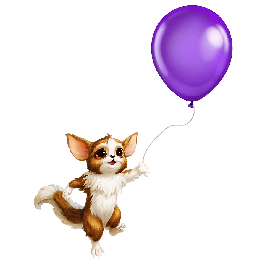 Gizmo Flying With Balloons Png Tcj11 PNG Image