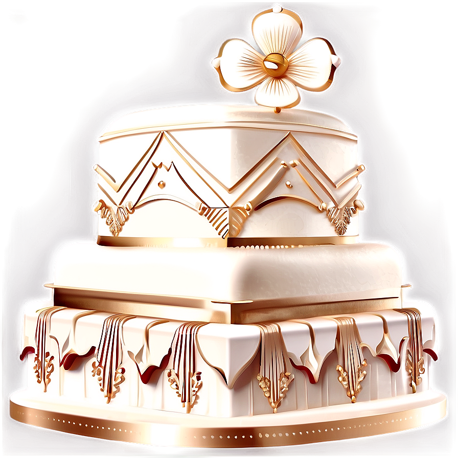 Glam Art Deco Wedding Cake Png 6 PNG Image