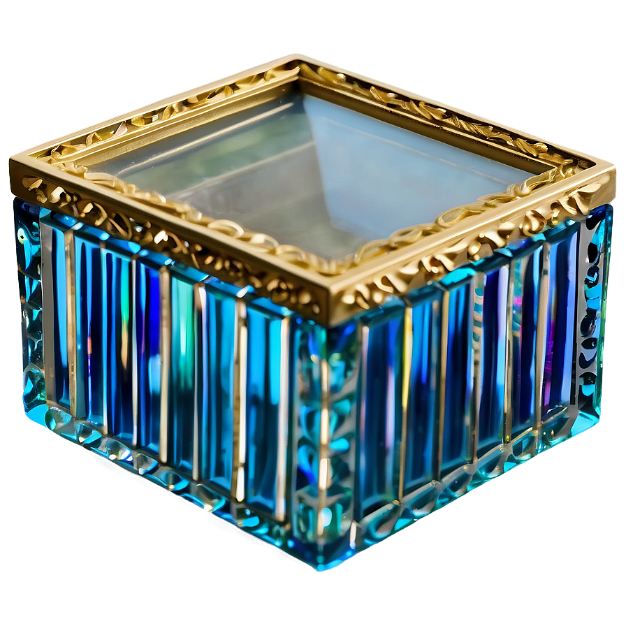 Glass And Gold Trim Box Png 06282024 PNG Image