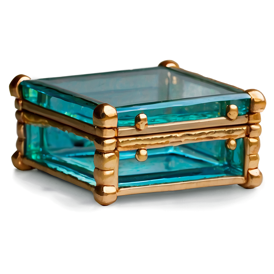 Glass And Gold Trim Box Png Tut PNG Image