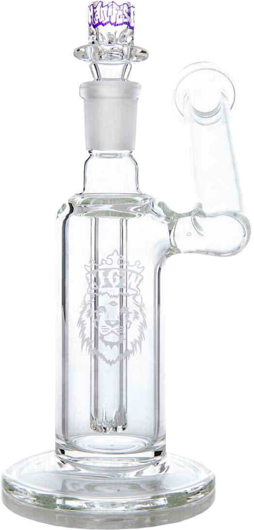 Glass Bongwith Lion Design PNG Image