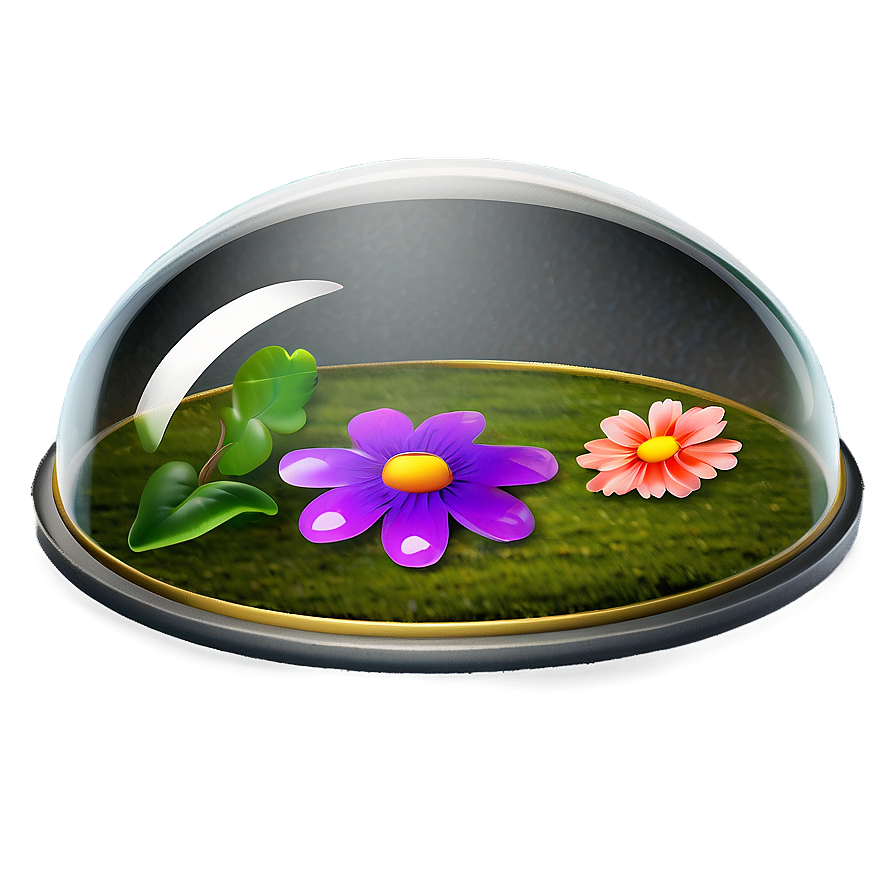 Glass Dome With Flowers Png Dbt PNG Image