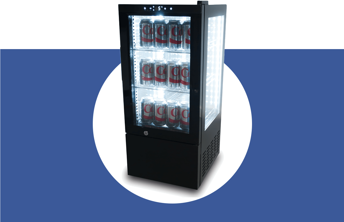 Glass Door Beverage Refrigerator PNG Image