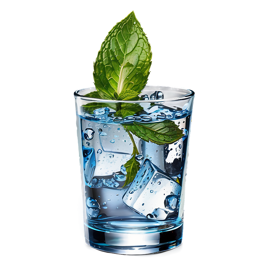 Glass Of Water With Mint Png 05252024 PNG Image