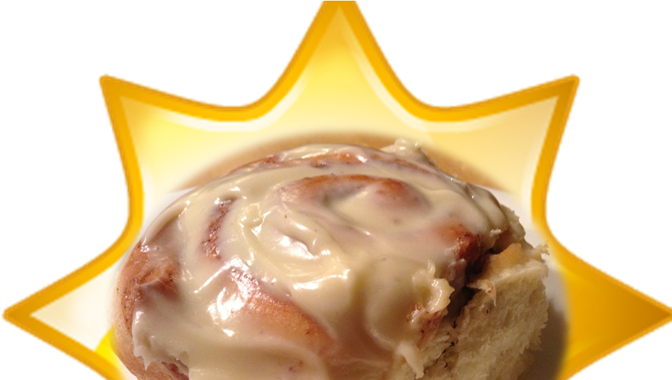 Glazed Cinnamon Roll Starburst Background PNG Image