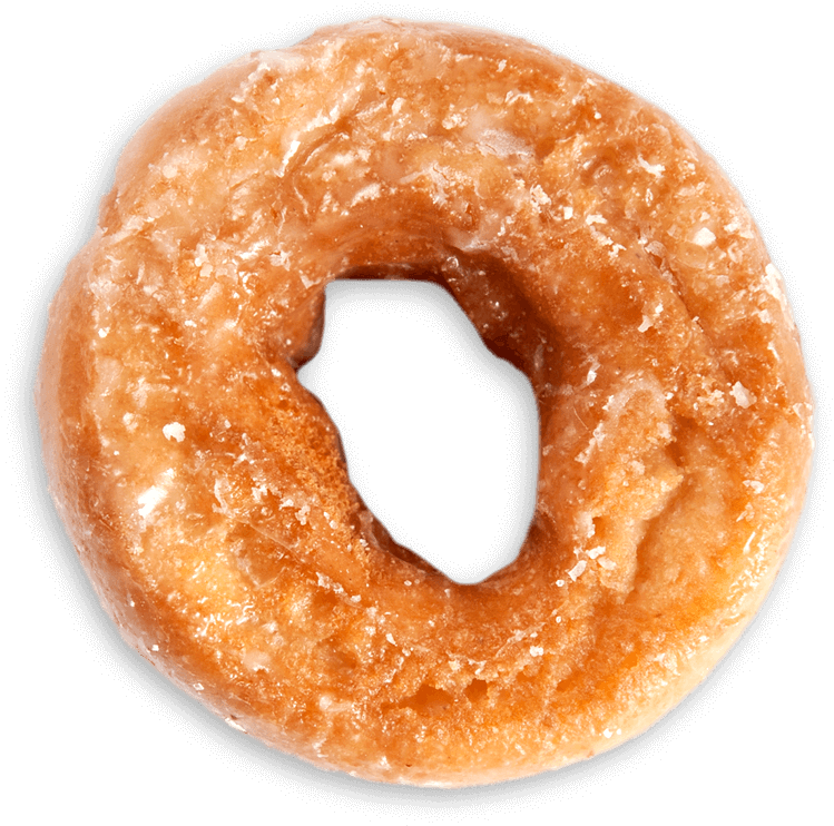 Glazed Sugar Donut Top View.png PNG Image