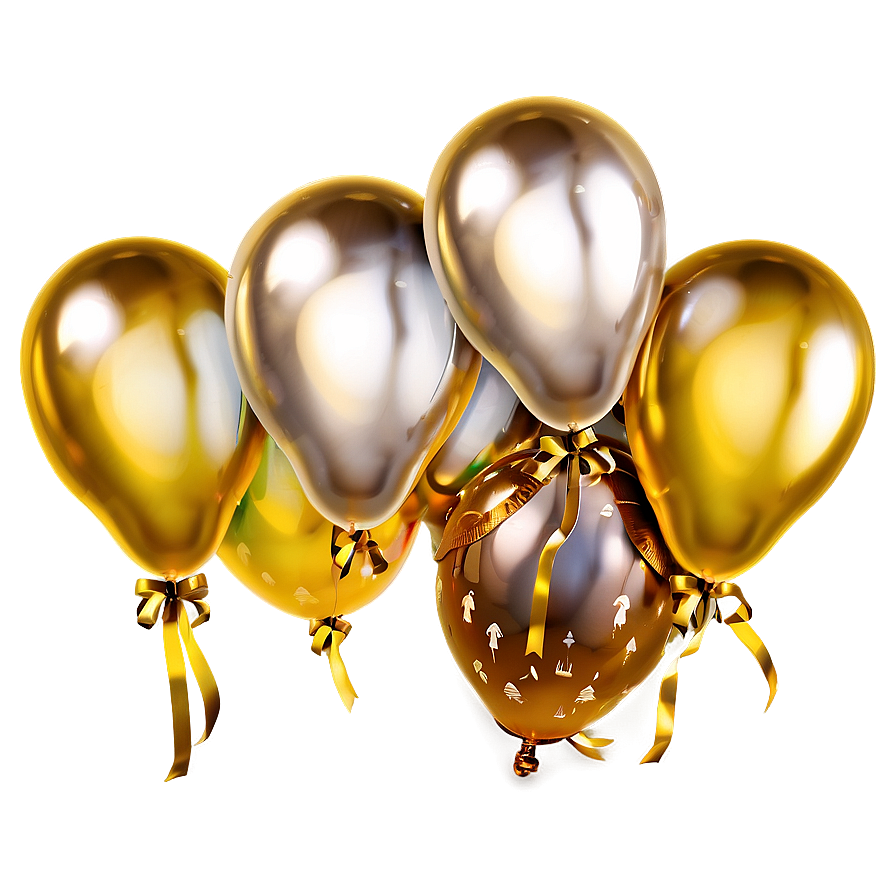 Gleaming Gold Balloons Png 05252024 PNG Image