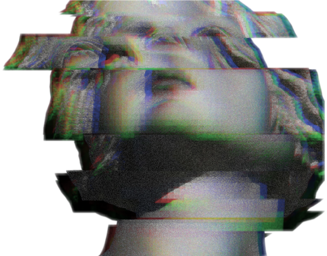 Glitched Classical Bust Grunge Aesthetic.png PNG Image