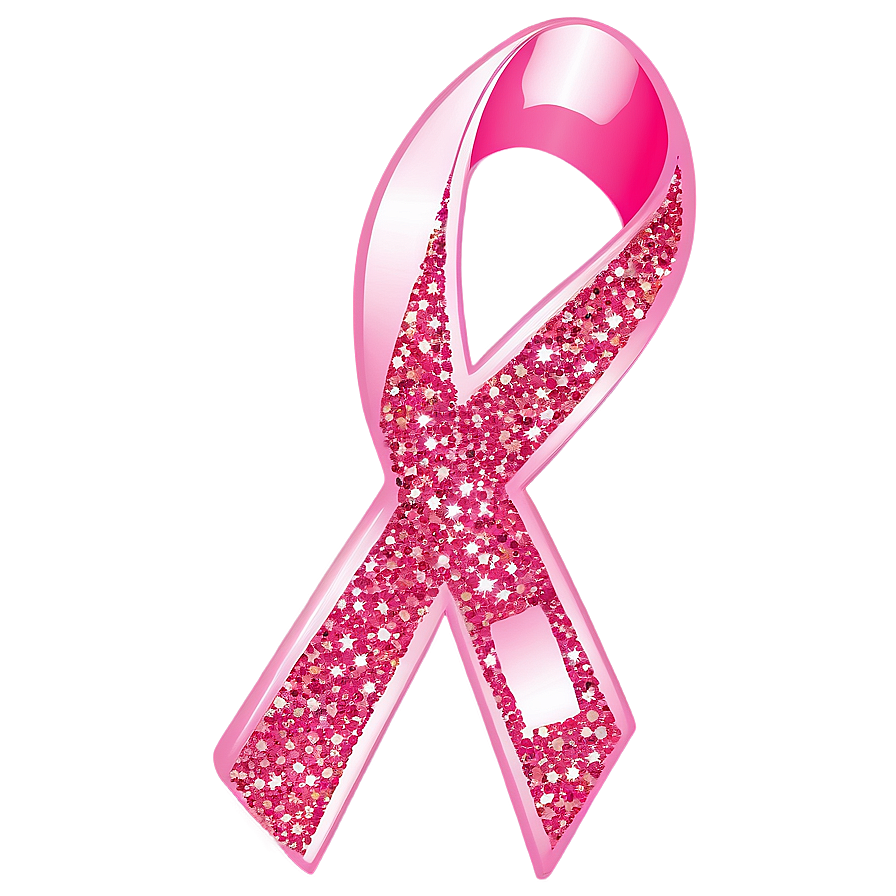 Glitter Breast Cancer Ribbon Png 05252024 PNG Image