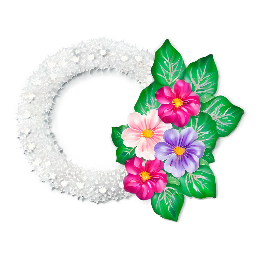 Glitter Flower Frame Png Aap62 PNG Image