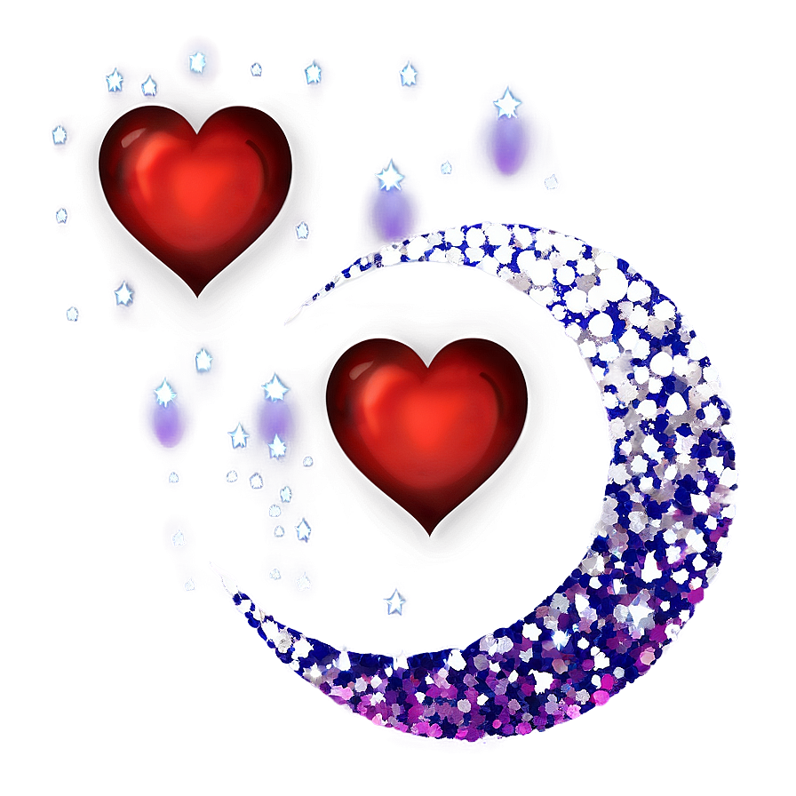 Glitter Heart Outline Png Elj PNG Image