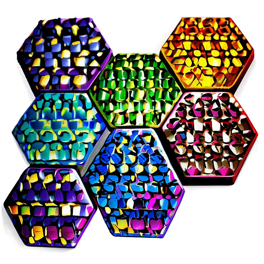 Glitter Hexagon Pattern Png 3 PNG Image