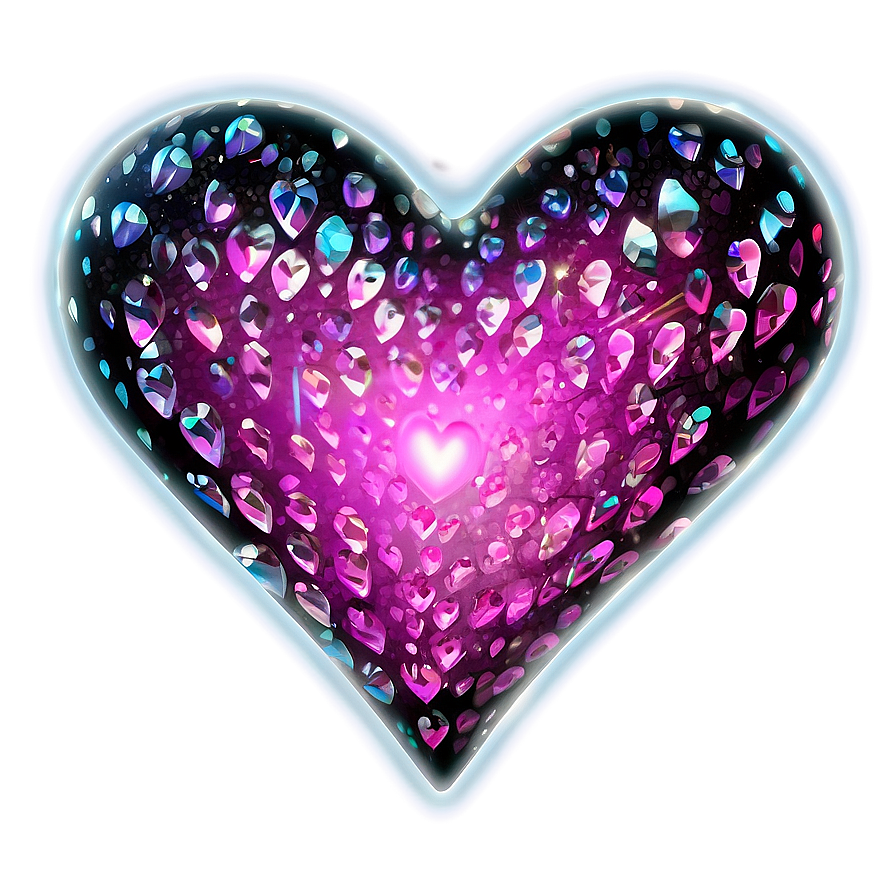 Glitter Neon Heart Png Awl24 PNG Image