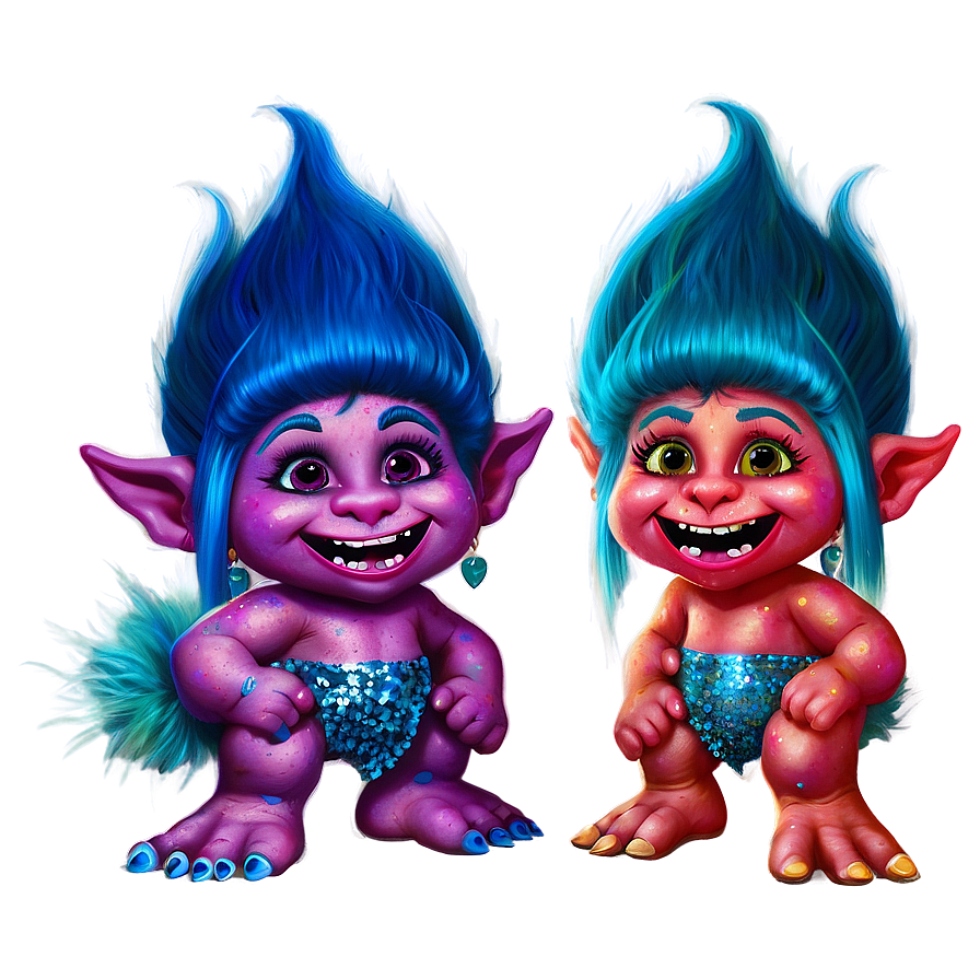 Glitter Trolls Png Sso PNG Image