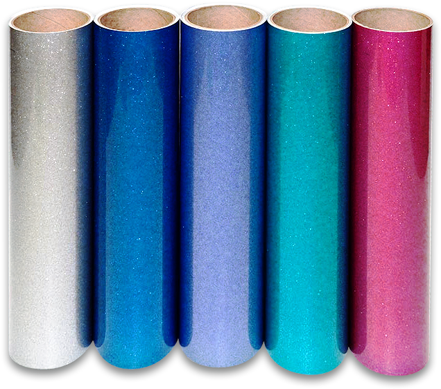 Glitter Vinyl Rolls Colorful Collection PNG Image