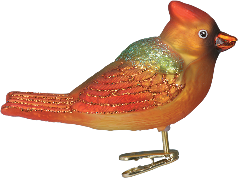 Glittering Cardinal Clip Decoration PNG Image