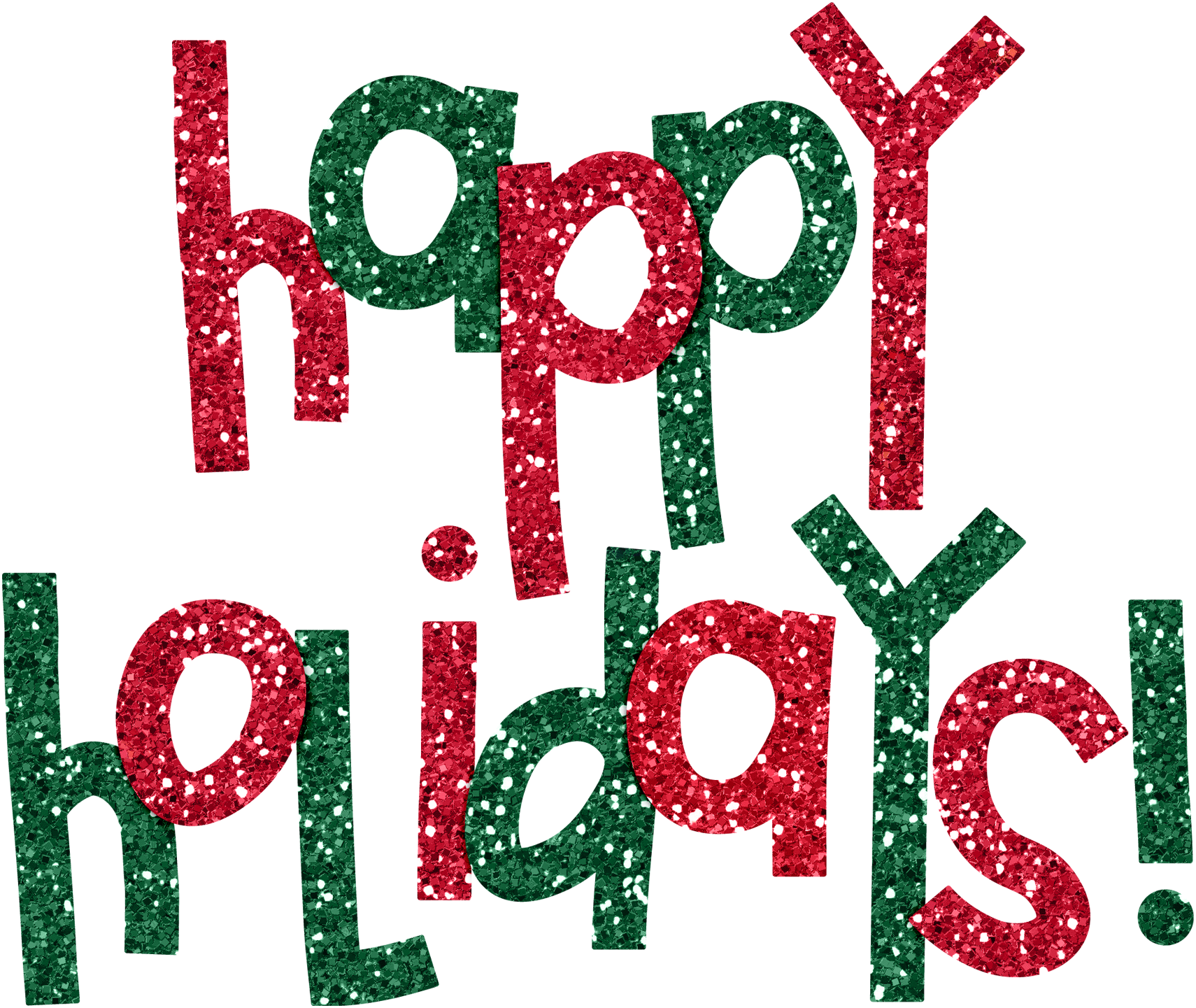 Glittering Happy Holidays Greeting PNG Image