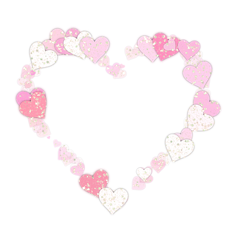 Glittering Hearts Formation PNG Image