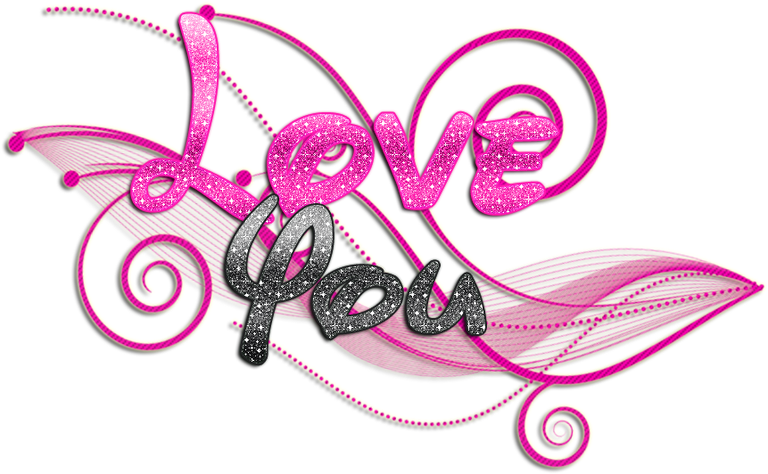 Glittering Love You Graphic PNG Image