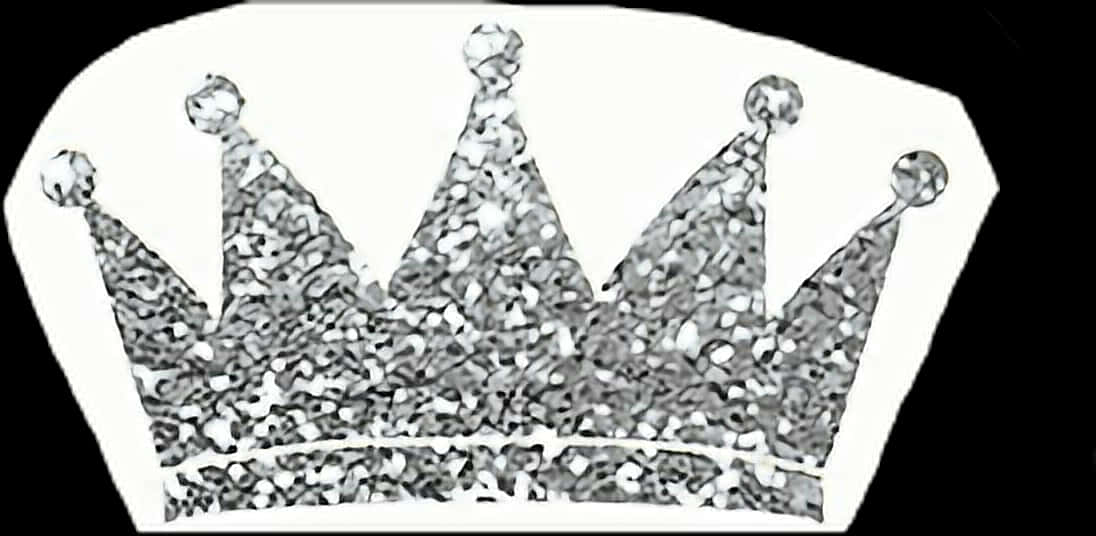 Glittering Silver Crown Graphic PNG Image