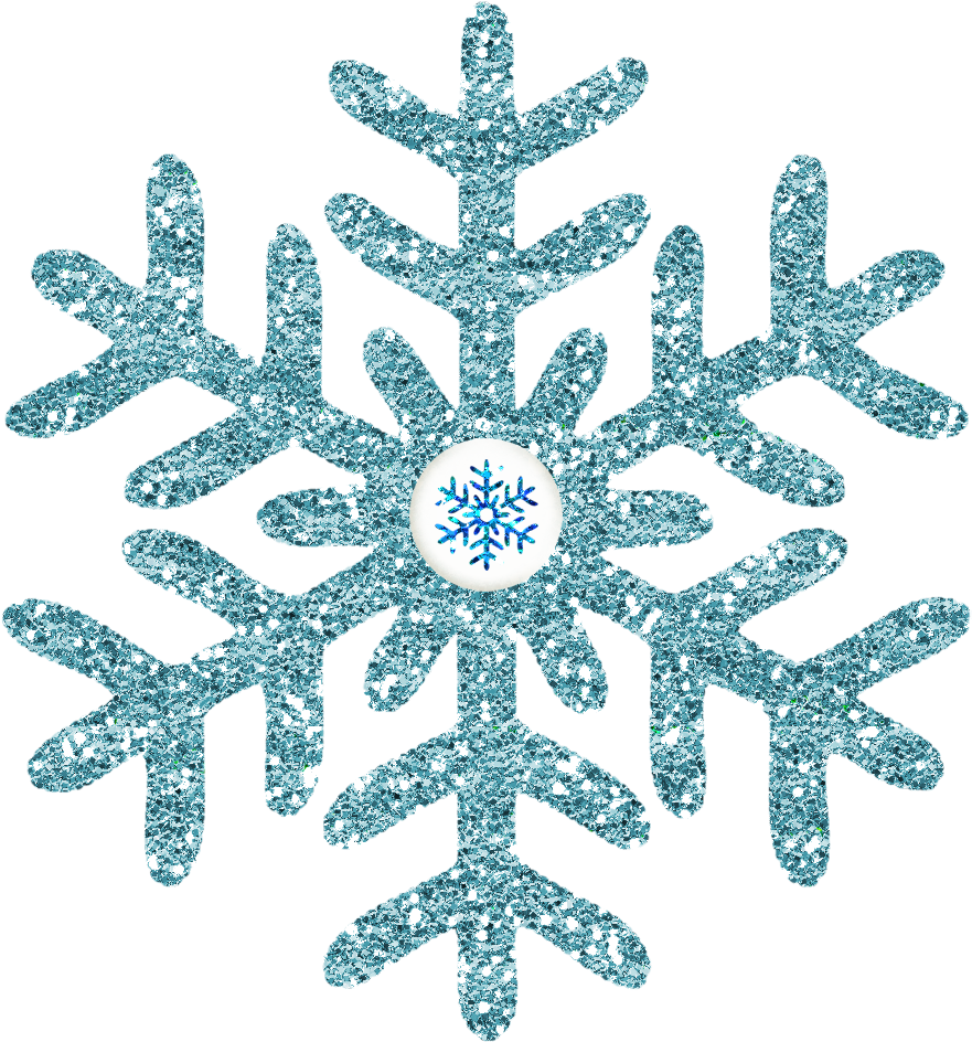 Glittering Snowflake Design PNG Image