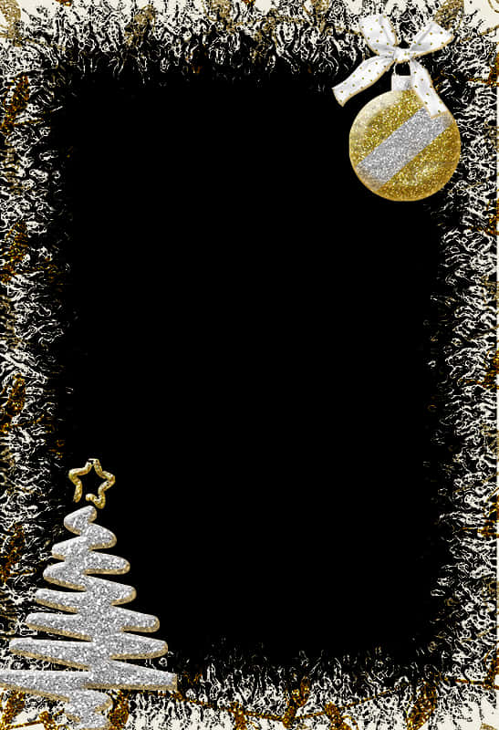 Glittery Christmas Border Design PNG Image