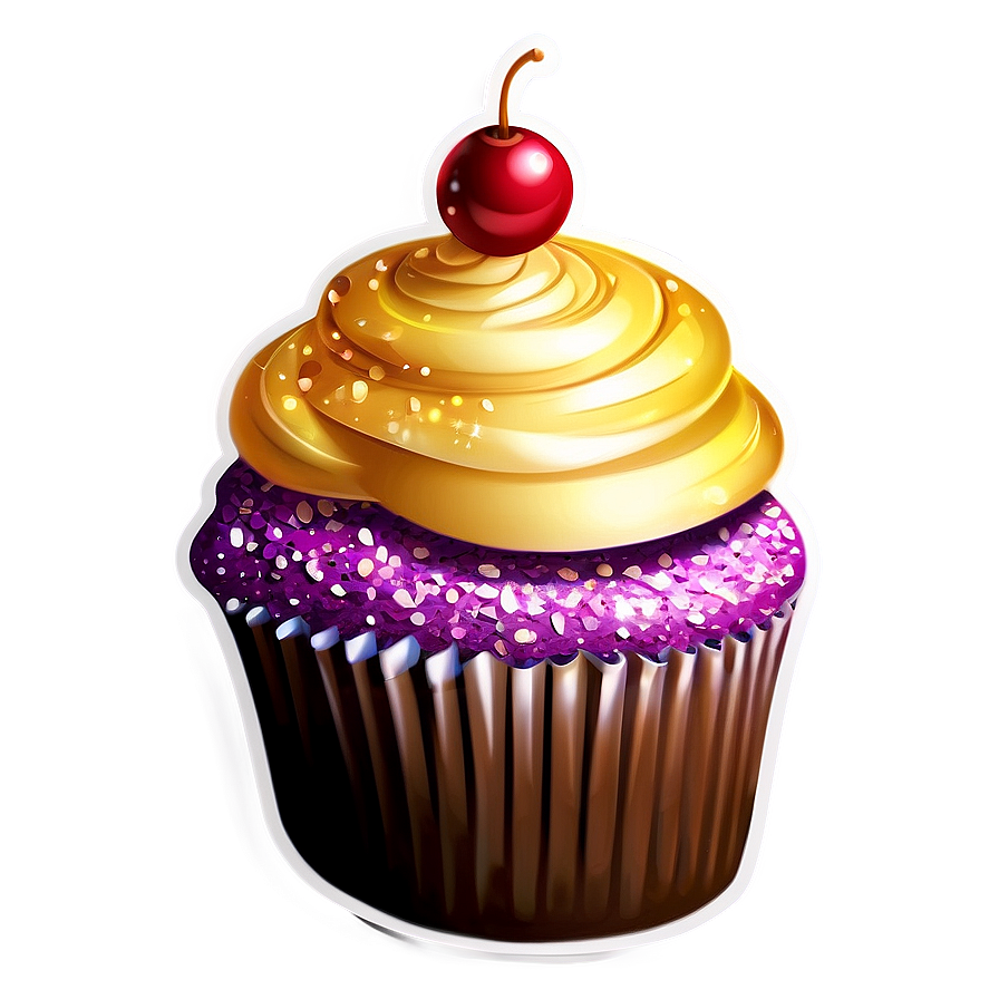 Glittery Cupcake Sticker Png Osu78 PNG Image