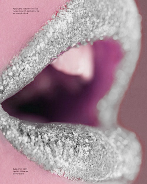 Glittery Lip Closeup PNG Image